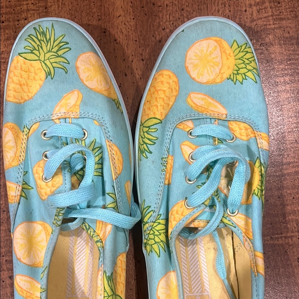 Keds Blue and Yellow Pineapple Print Sneakers - Picture 6 of 7